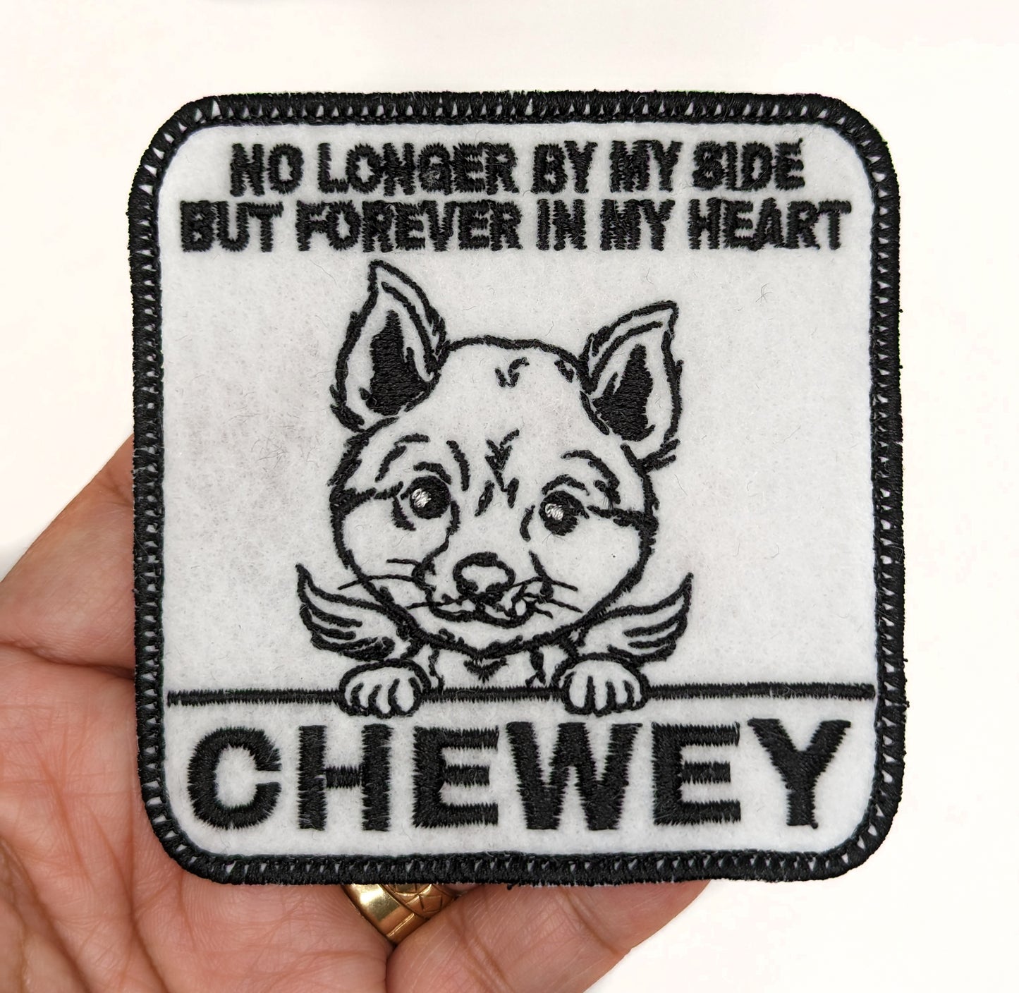 Custom Embroidered Iron-On Shiba Inu Memorial Patch