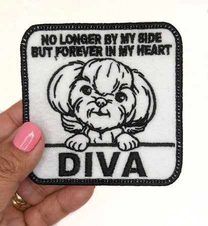 Custom Embroidered Iron-On Shih Tzu Memorial Patch