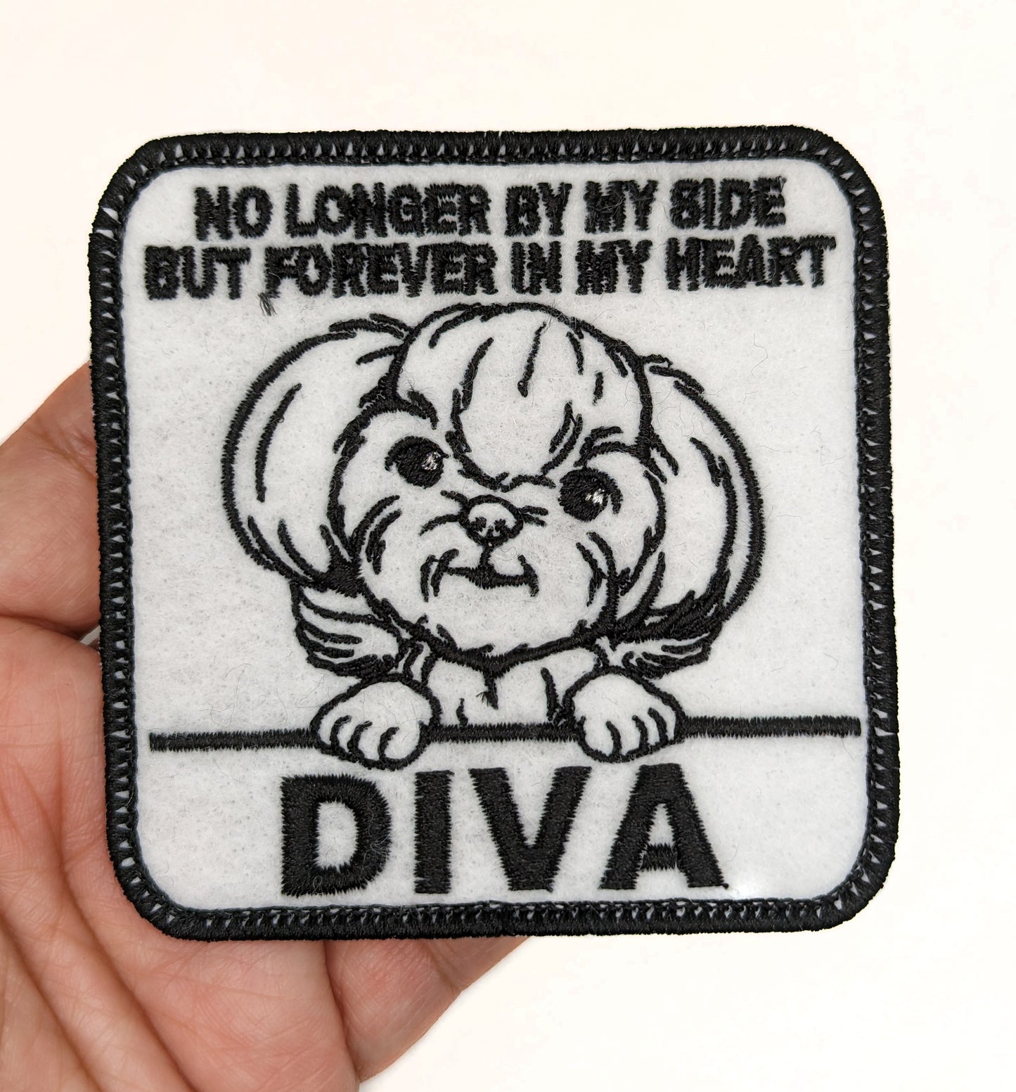 Custom Embroidered Iron-On Shih Tzu Memorial Patch