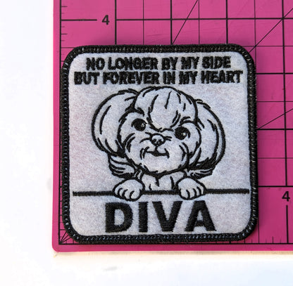 Custom Embroidered Iron-On Shih Tzu Memorial Patch