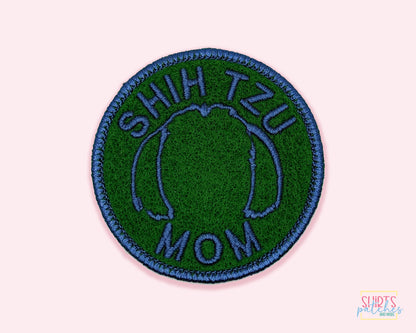 Shih Tzu Mom Patch - Custom Iron On Or Hook And Loop Backing