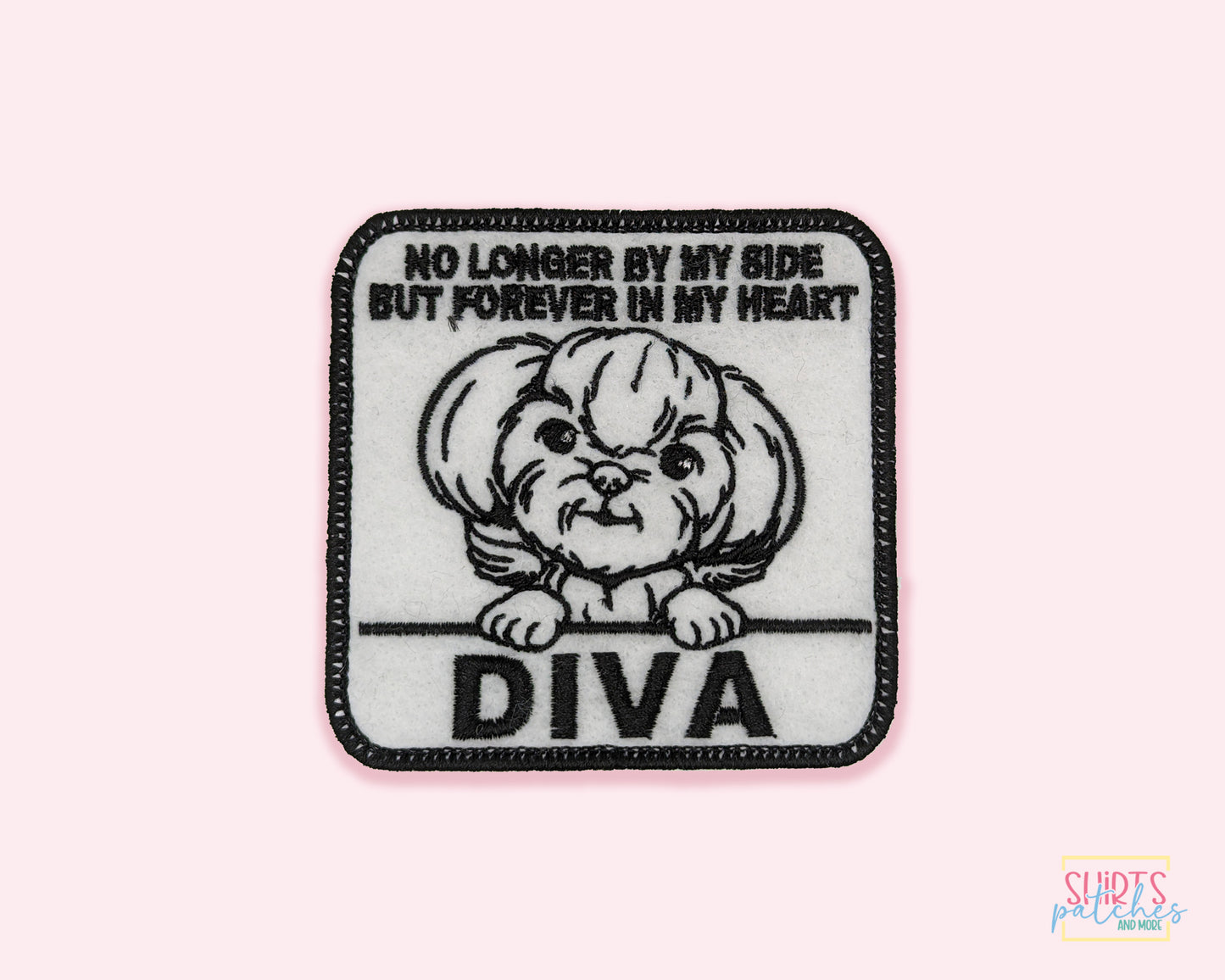 Custom Embroidered Iron-On Shih Tzu Memorial Patch