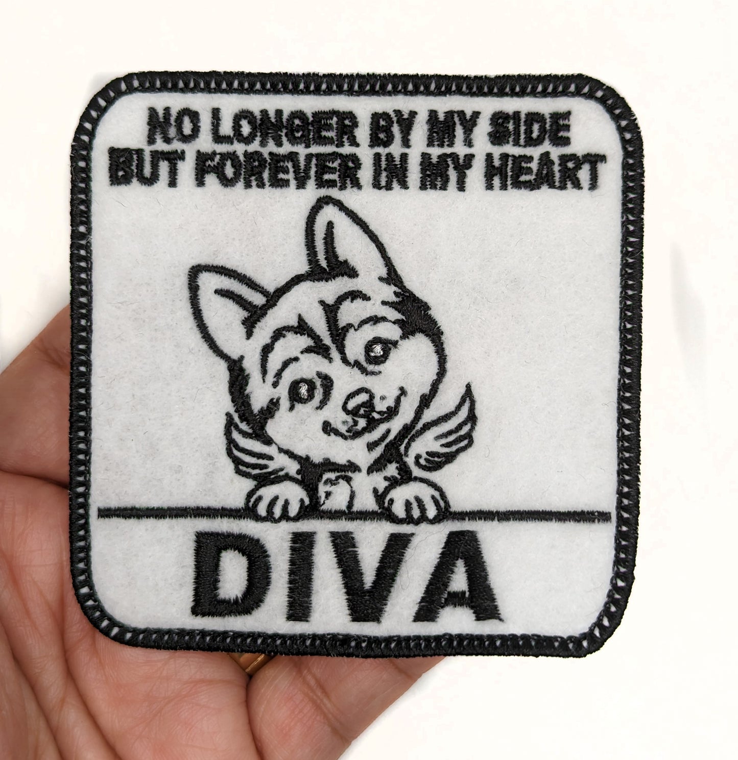 Custom Embroidered Iron-On Husky Memorial Patch