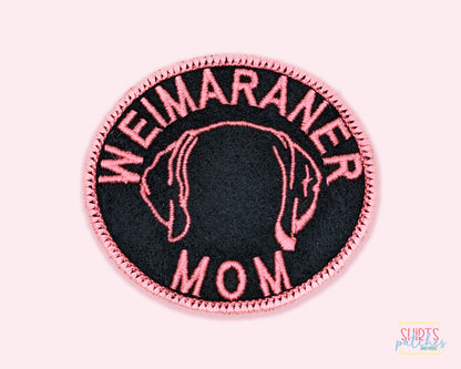 Weimaraner Mom Patch - Custom Iron On Or Hook And Loop Backing