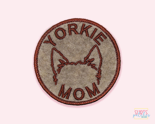 Yorkie Mom Patch - Custom Iron On Or Hook And Loop Backing