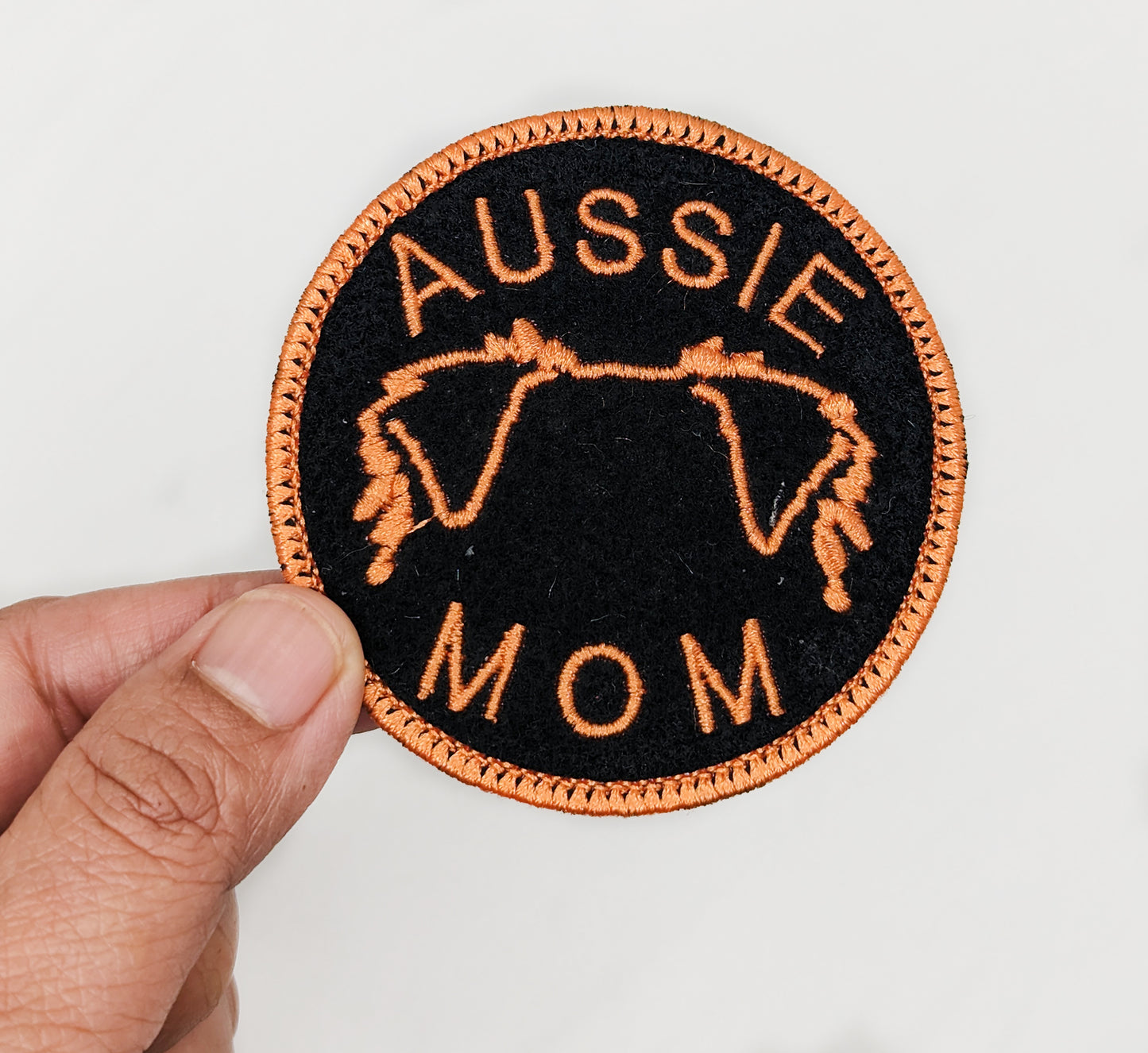 Australian Shepherd (Aussie) Mom Patch - Custom Iron On Or Hook And Loop Backing