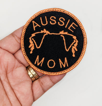 Australian Shepherd (Aussie) Mom Patch - Custom Iron On Or Hook And Loop Backing