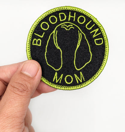 Bloodhound Mom Patch - Custom Iron On Or Hook And Loop Backing