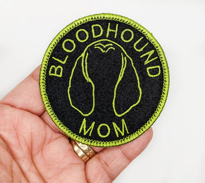 Bloodhound Mom Patch - Custom Iron On Or Hook And Loop Backing