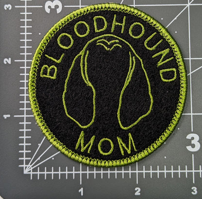 Bloodhound Mom Patch - Custom Iron On Or Hook And Loop Backing