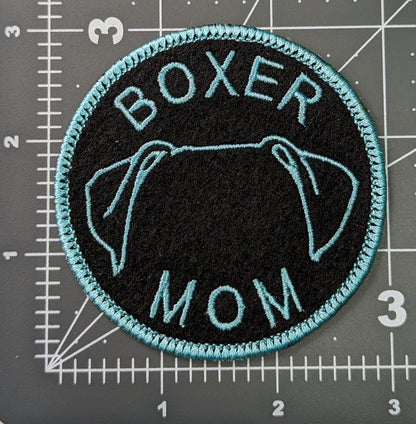 Boxer Mom Patch - Custom Iron On Or Hook And Loop Backing