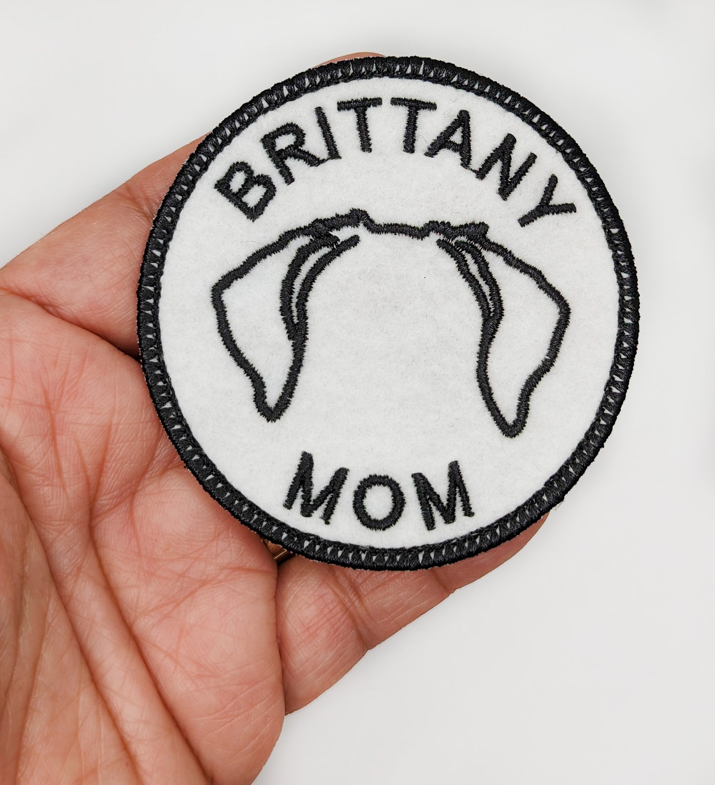 Brittany Mom Patch - Custom Iron On Or Hook And Loop Backing