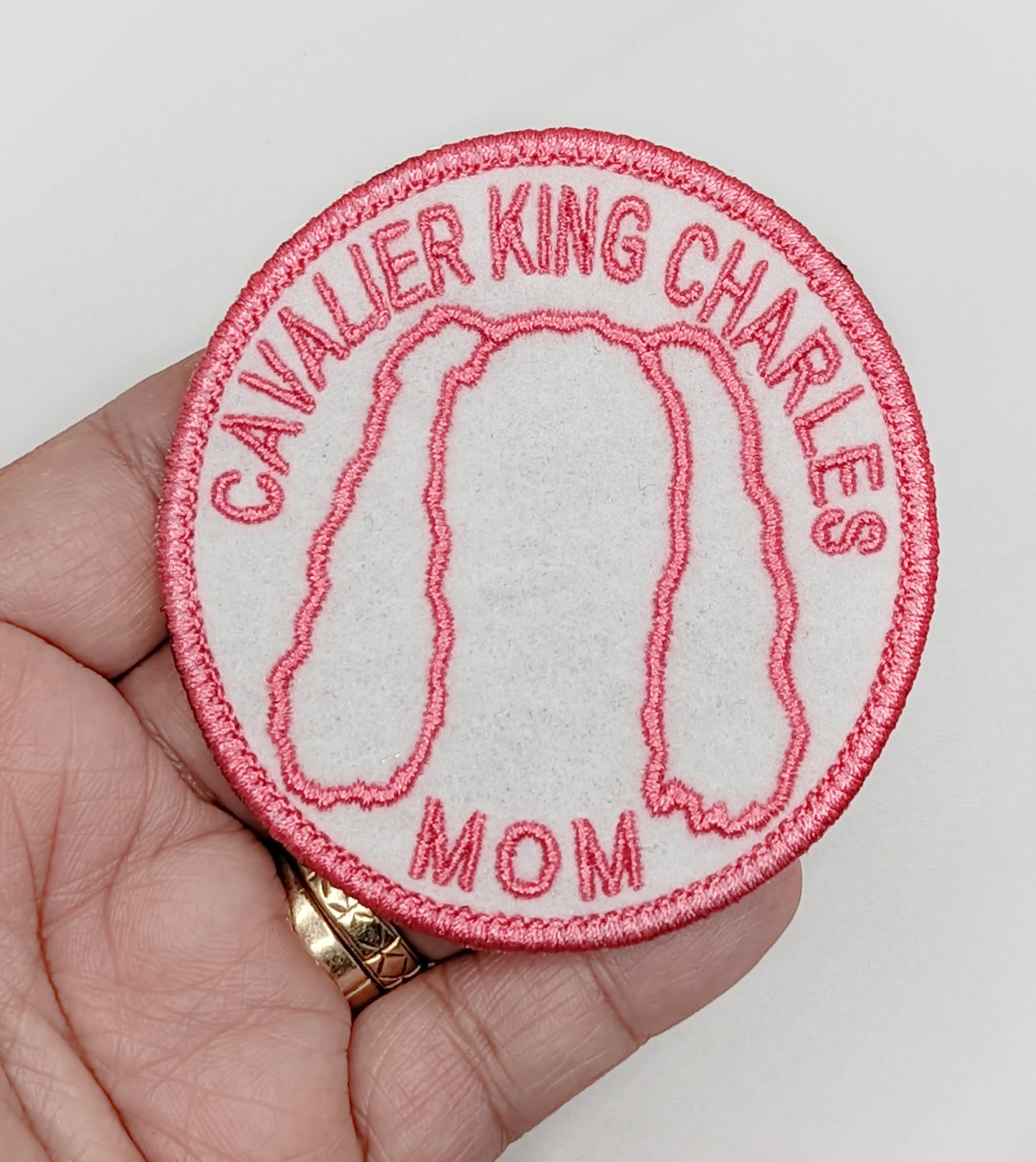 Cavalier Mom Patch - Custom Iron On Or Hook And Loop Backing