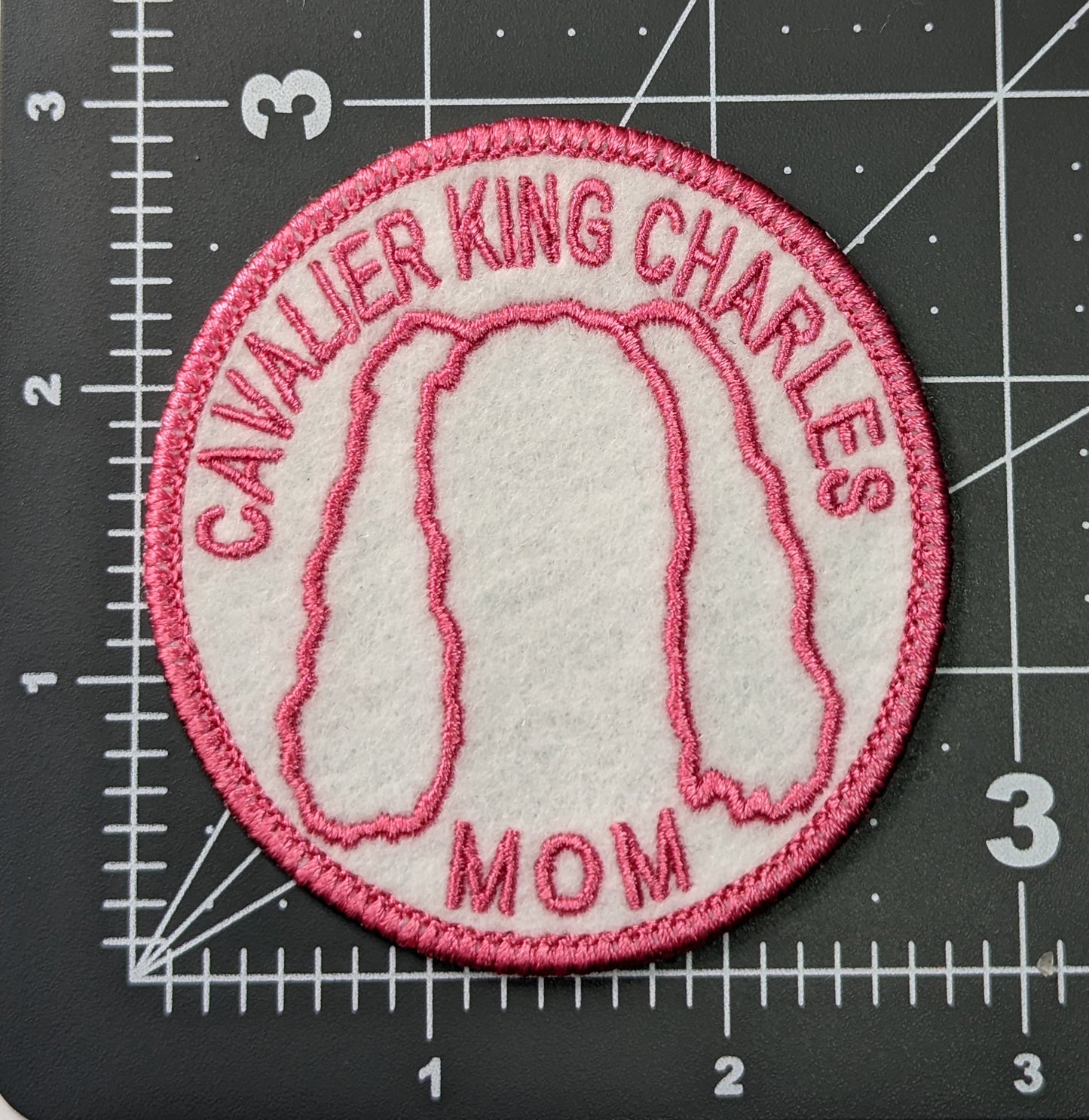 Cavalier Mom Patch - Custom Iron On Or Hook And Loop Backing