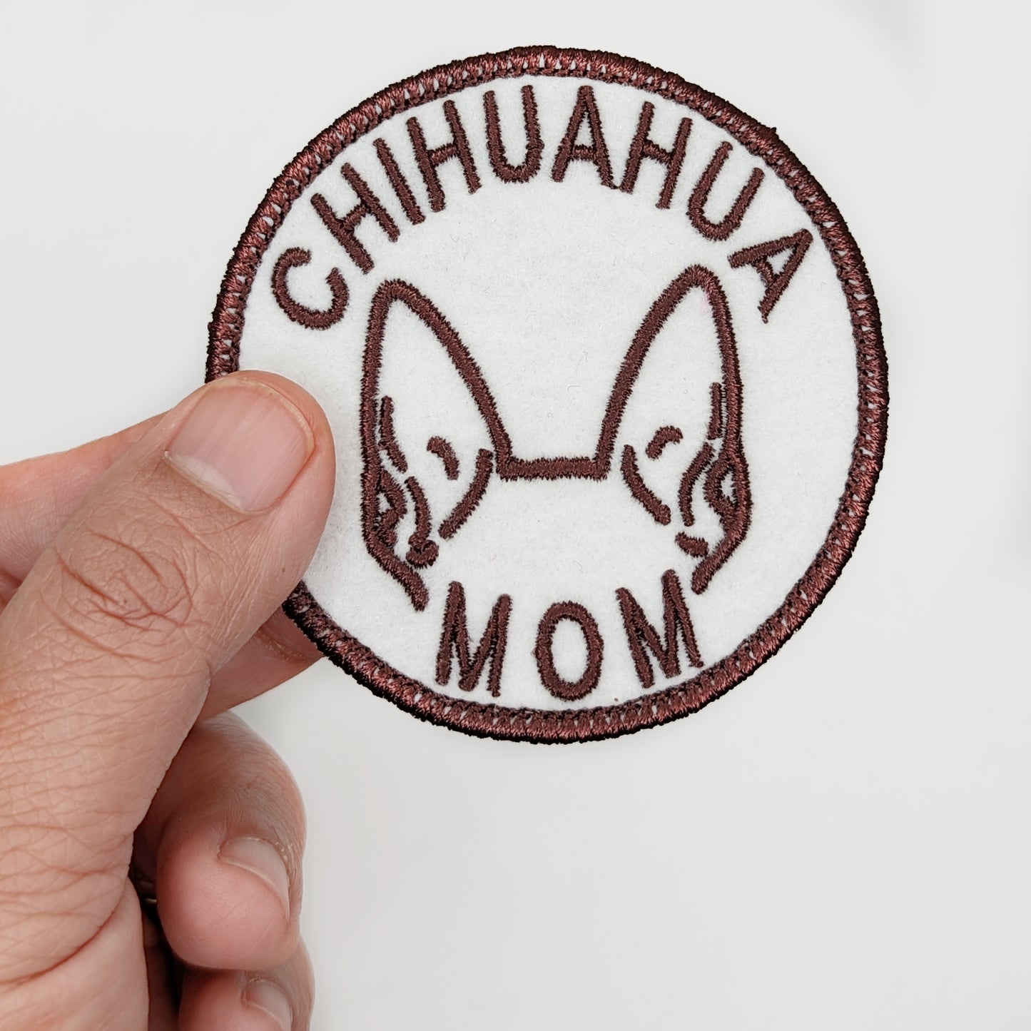 Chihuahua Mom Patch - Custom Iron On Or Hook And Loop Backing