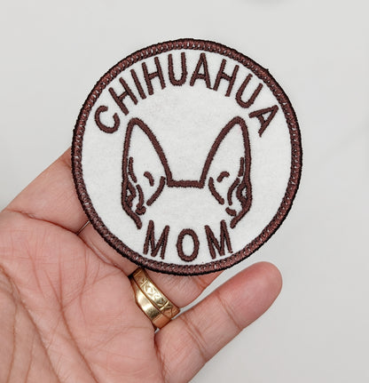 Chihuahua Mom Patch - Custom Iron On Or Hook And Loop Backing