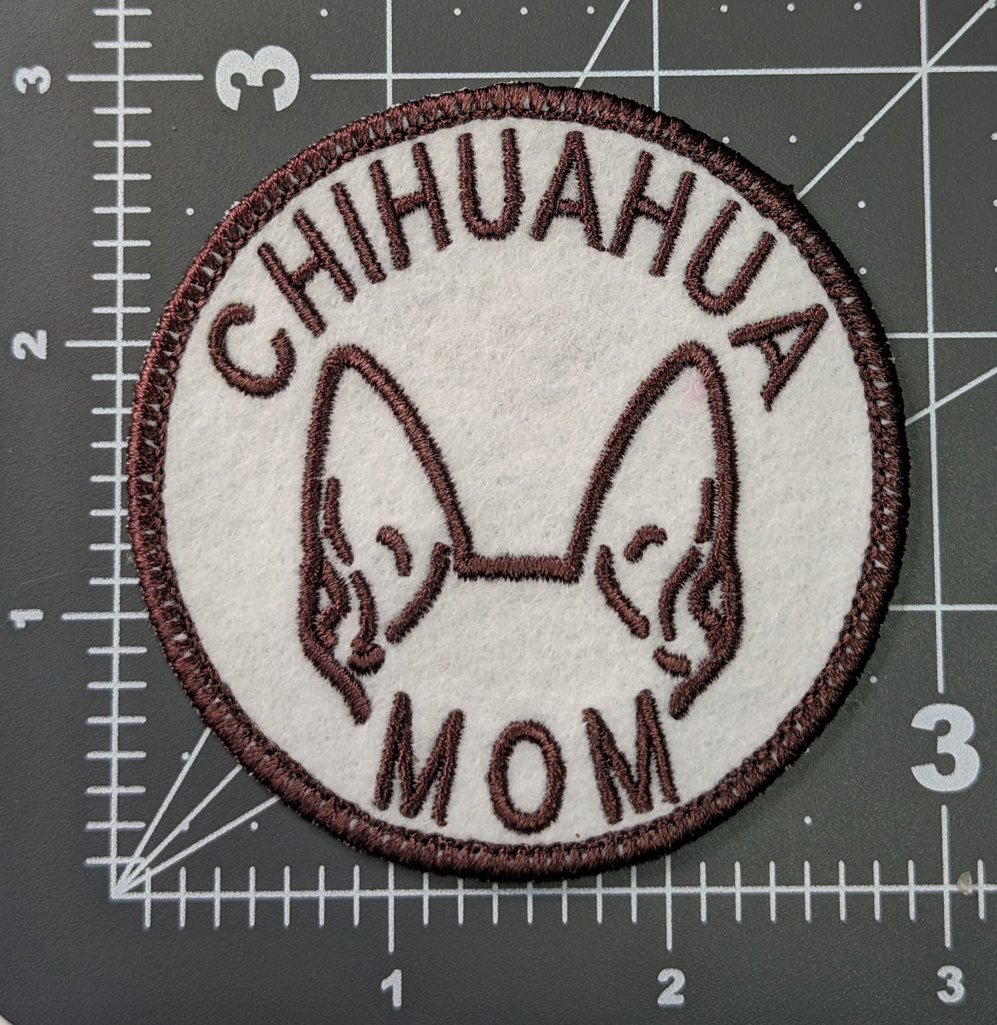 Chihuahua Mom Patch - Custom Iron On Or Hook And Loop Backing