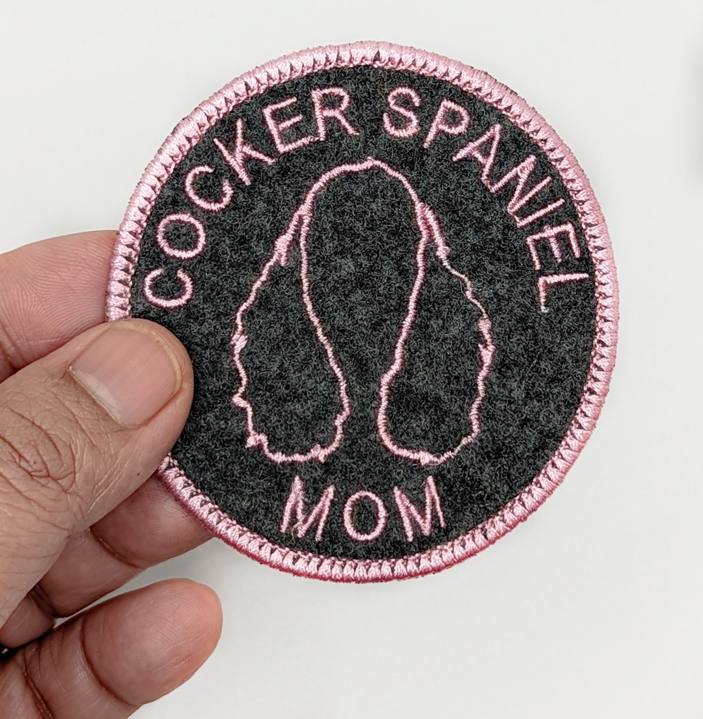 Cocker Spaniel Mom Patch - Custom Iron On Or Hook And Loop Backing