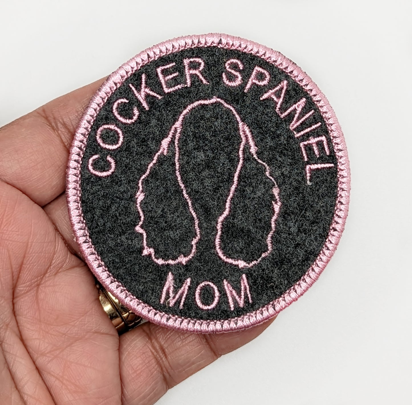 Cocker Spaniel Mom Patch - Custom Iron On Or Hook And Loop Backing