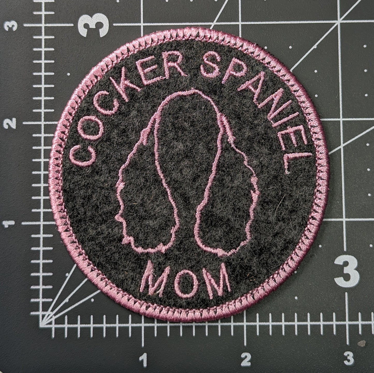 Cocker Spaniel Mom Patch - Custom Iron On Or Hook And Loop Backing