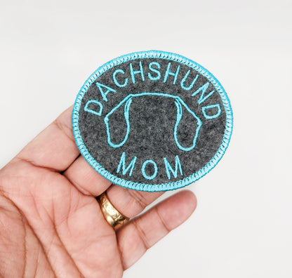 Dachshund Mom Patch Or Wiener Dog Patch - Custom Iron On Or Hook And Loop Backing