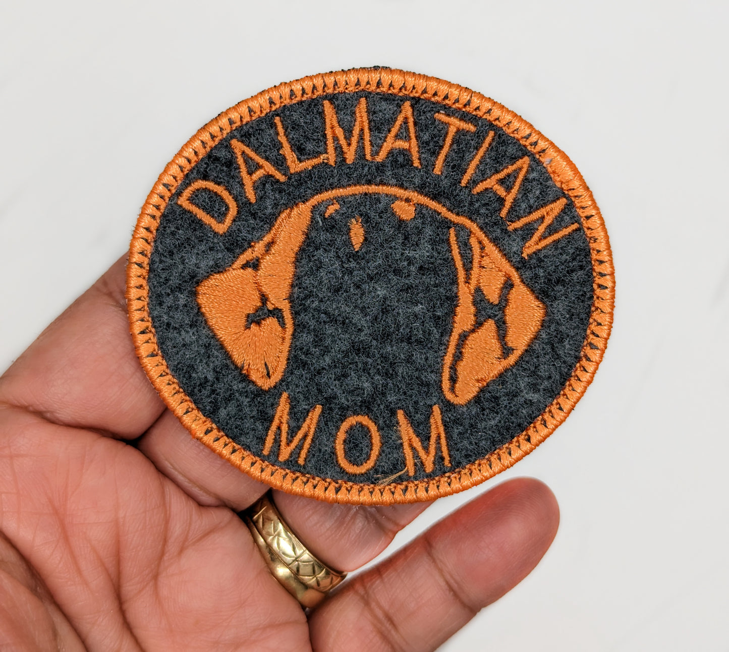 Dalmatian Mom Patch - Custom Iron On Or Hook And Loop Backing