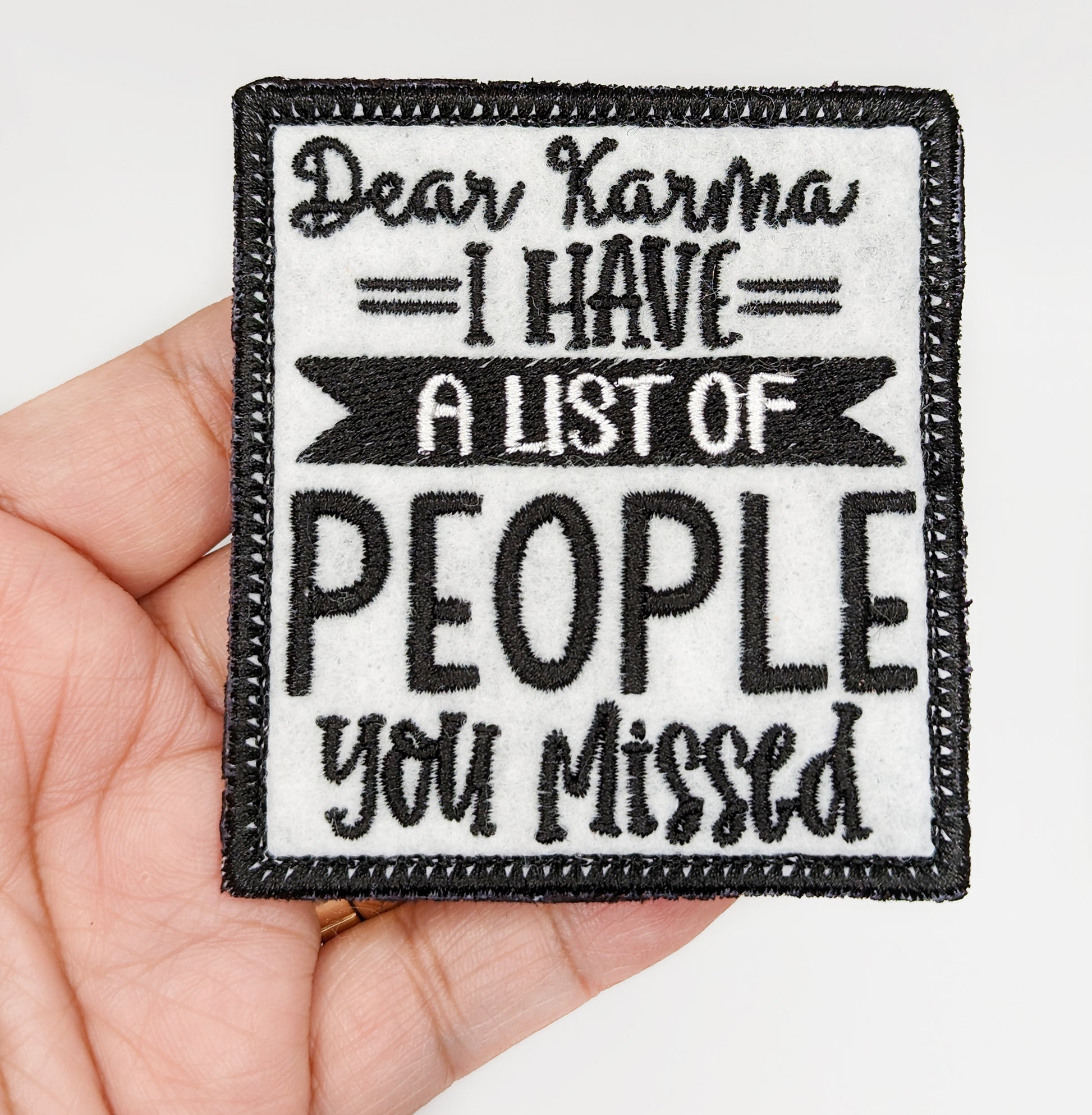 Funny Karma Patch - Custom Embroidered Iron On or Velcro Backing Patch –  Shirts Patches And More