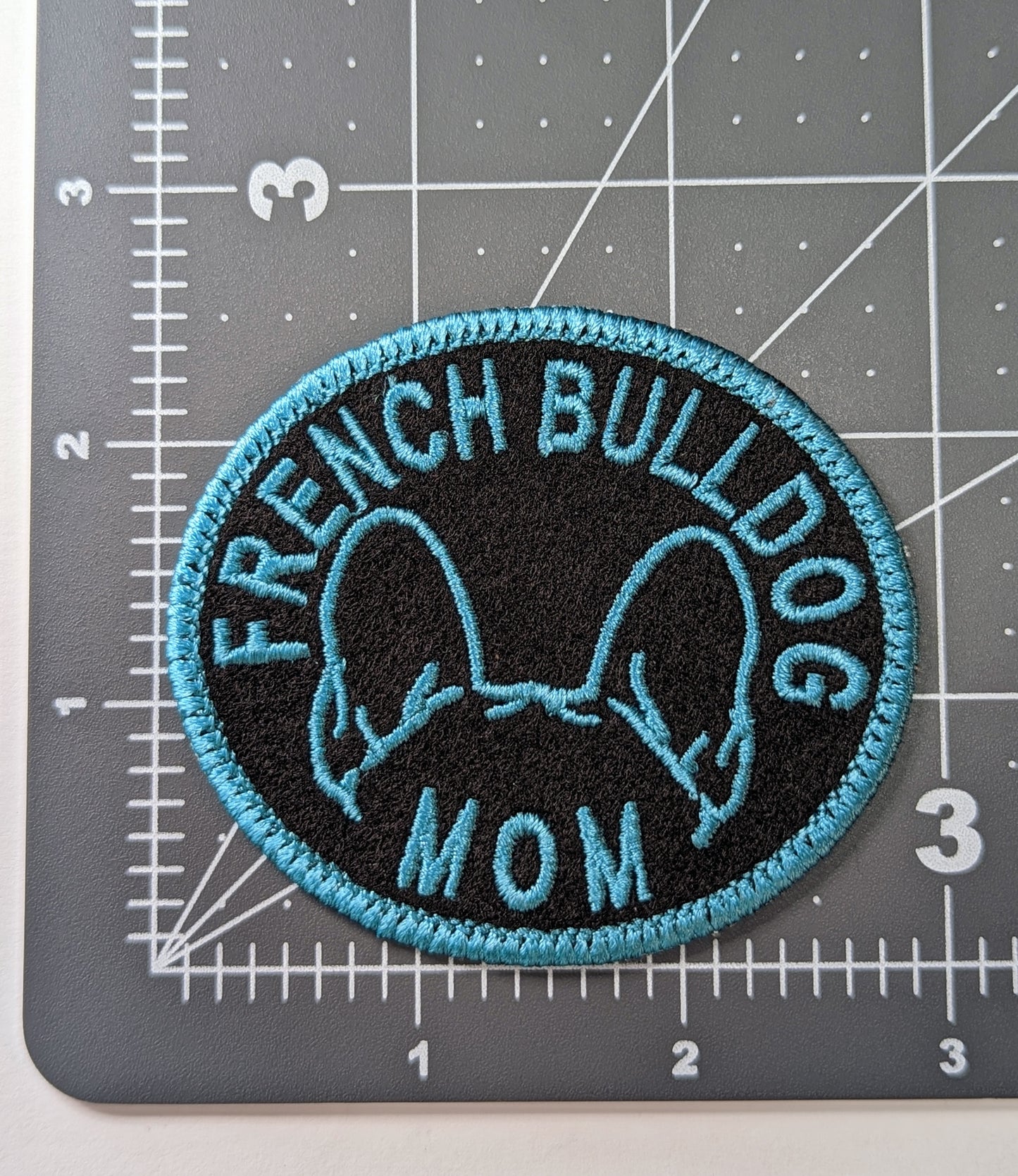 French Bulldog Mom Patch - Custom Iron On Or Hook And Loop Backing