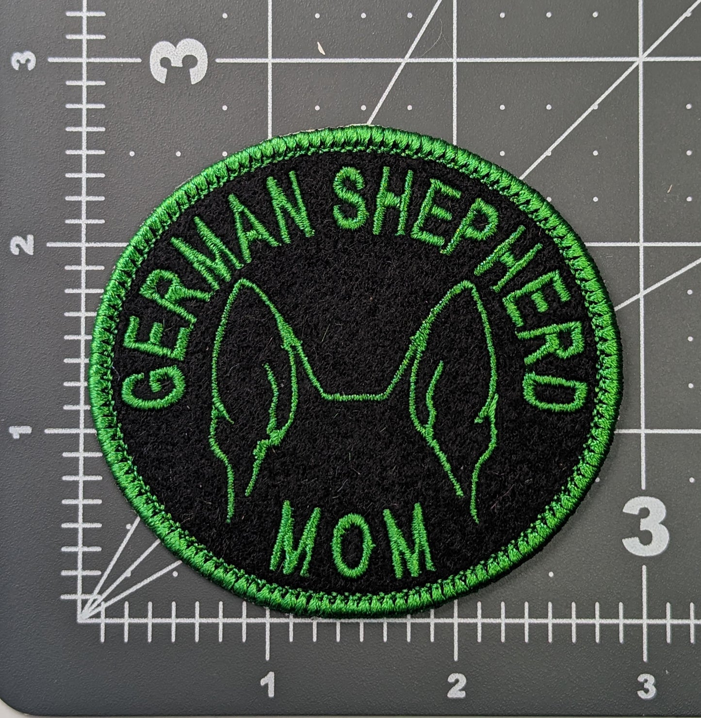 German Shepherd Mom Patch - Custom Iron On Or Hook And Loop Backing