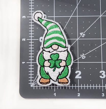 St. Patrick's Gnome Patch - Embroidered Iron On Patch For Jackets, Shirts, Caps And More