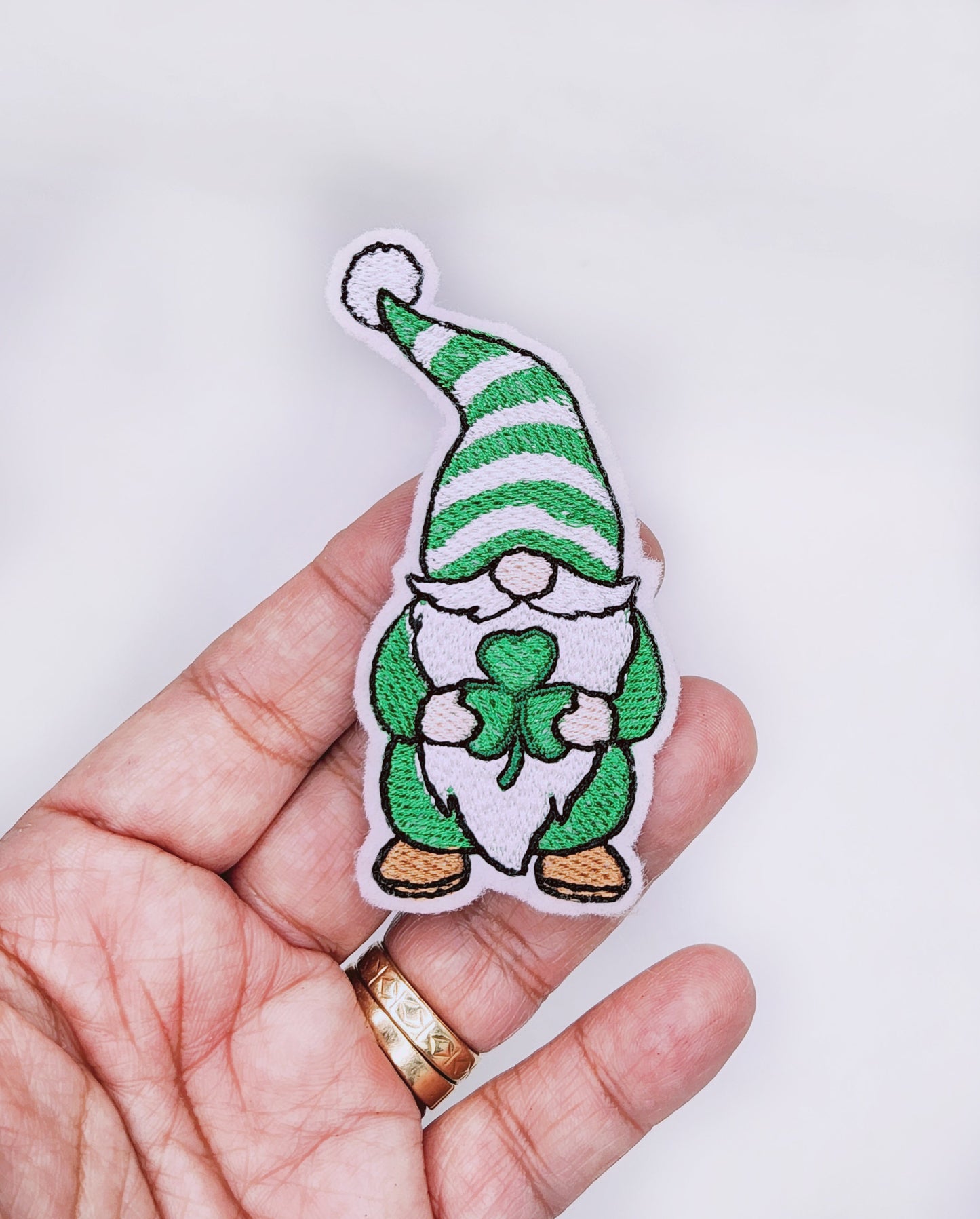 St. Patrick's Gnome Patch - Embroidered Iron On Patch For Jackets, Shirts, Caps And More