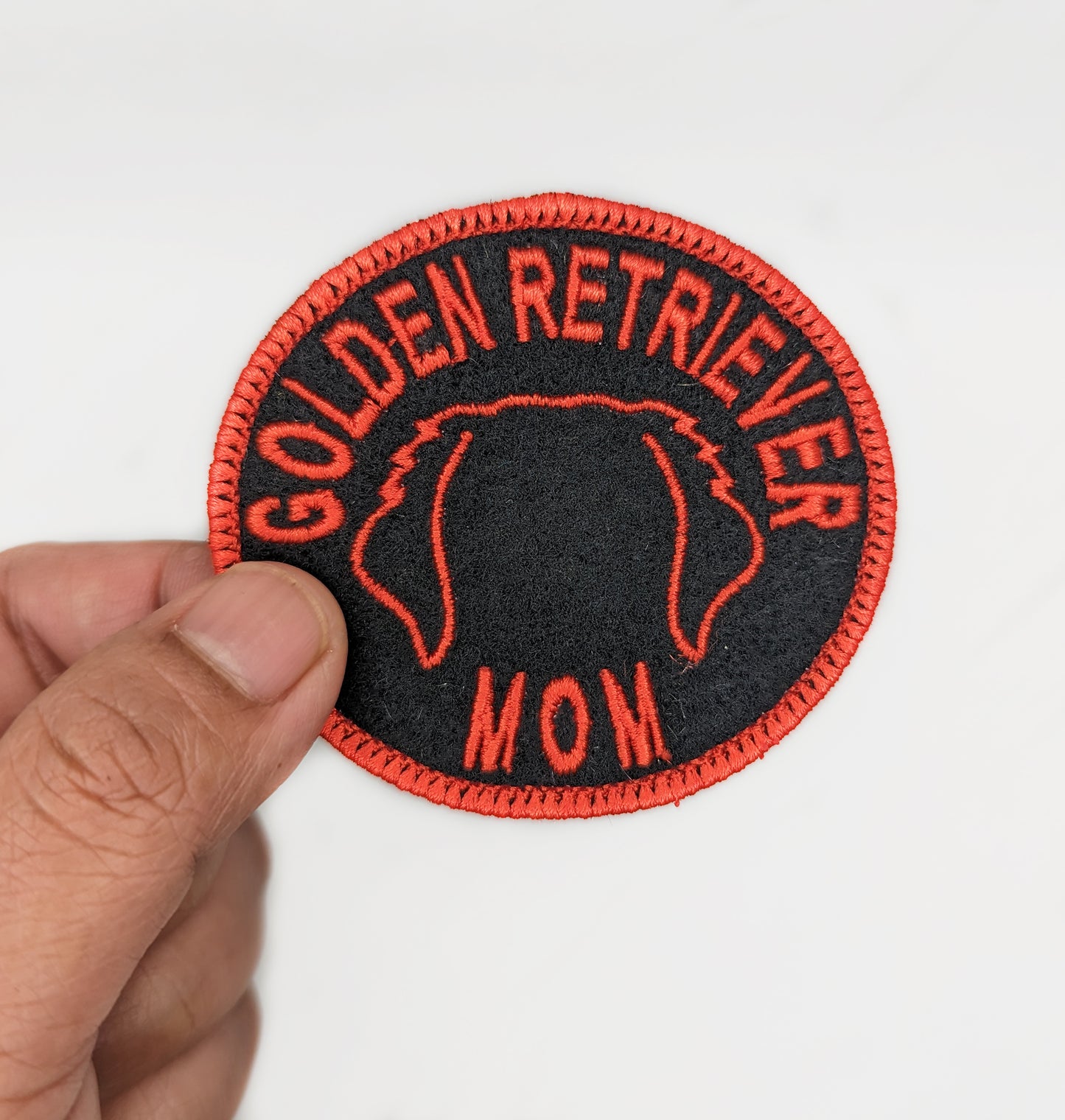 Golden Retriever Mom Patch - Custom Iron On Or Hook And Loop Backing