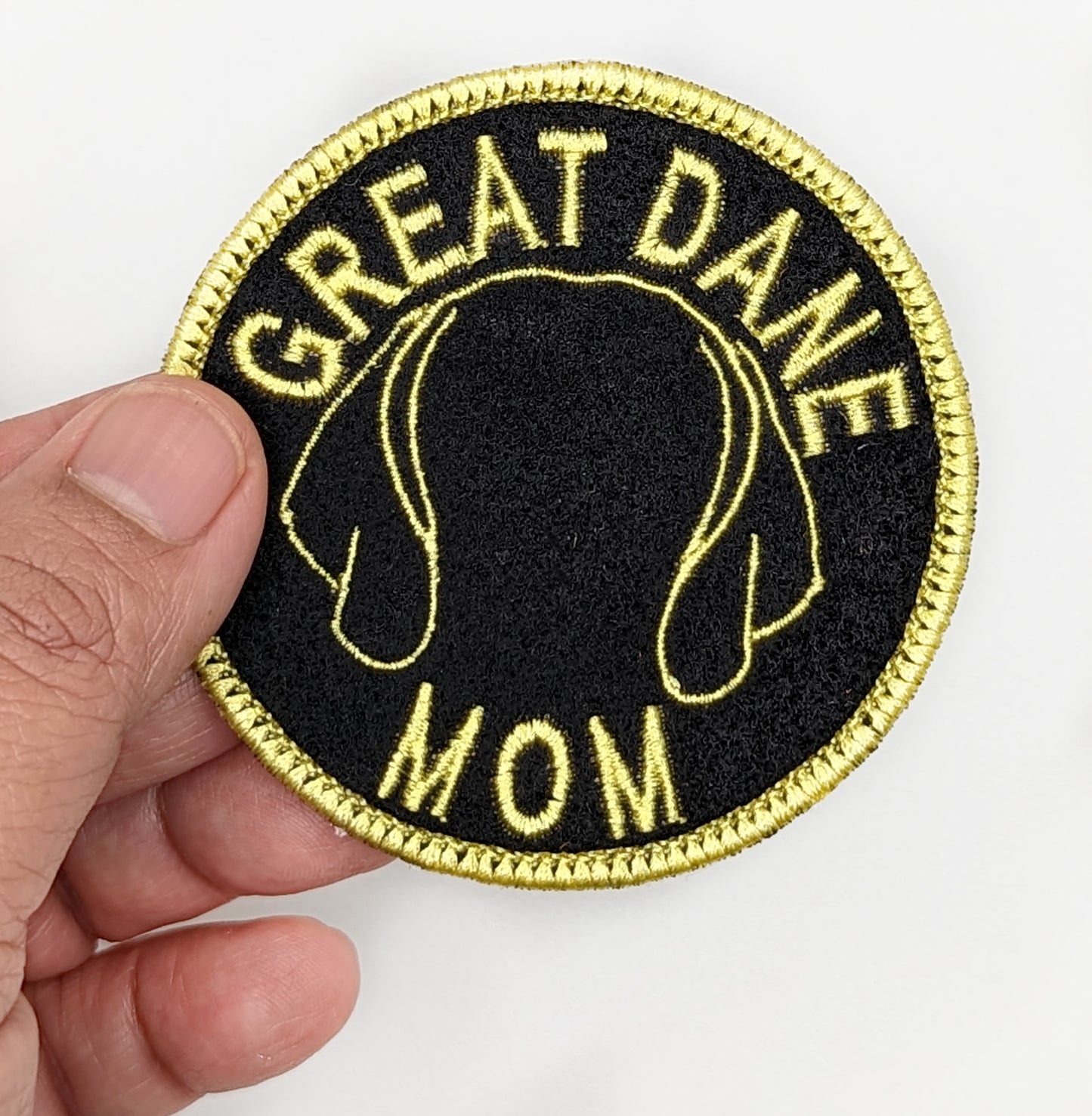 Great Dane Mom Patch - Custom Iron On Or Hook And Loop Backing