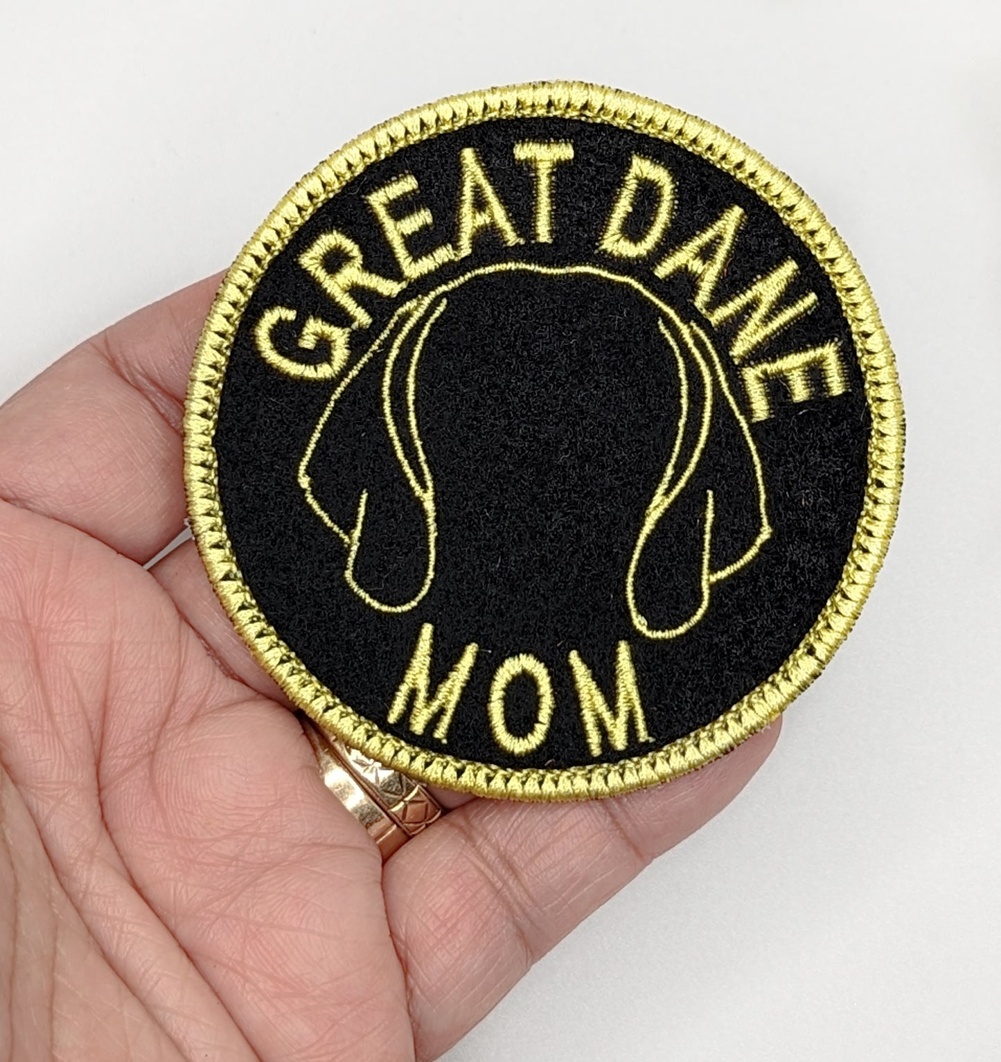 Great Dane Mom Patch - Custom Iron On Or Hook And Loop Backing