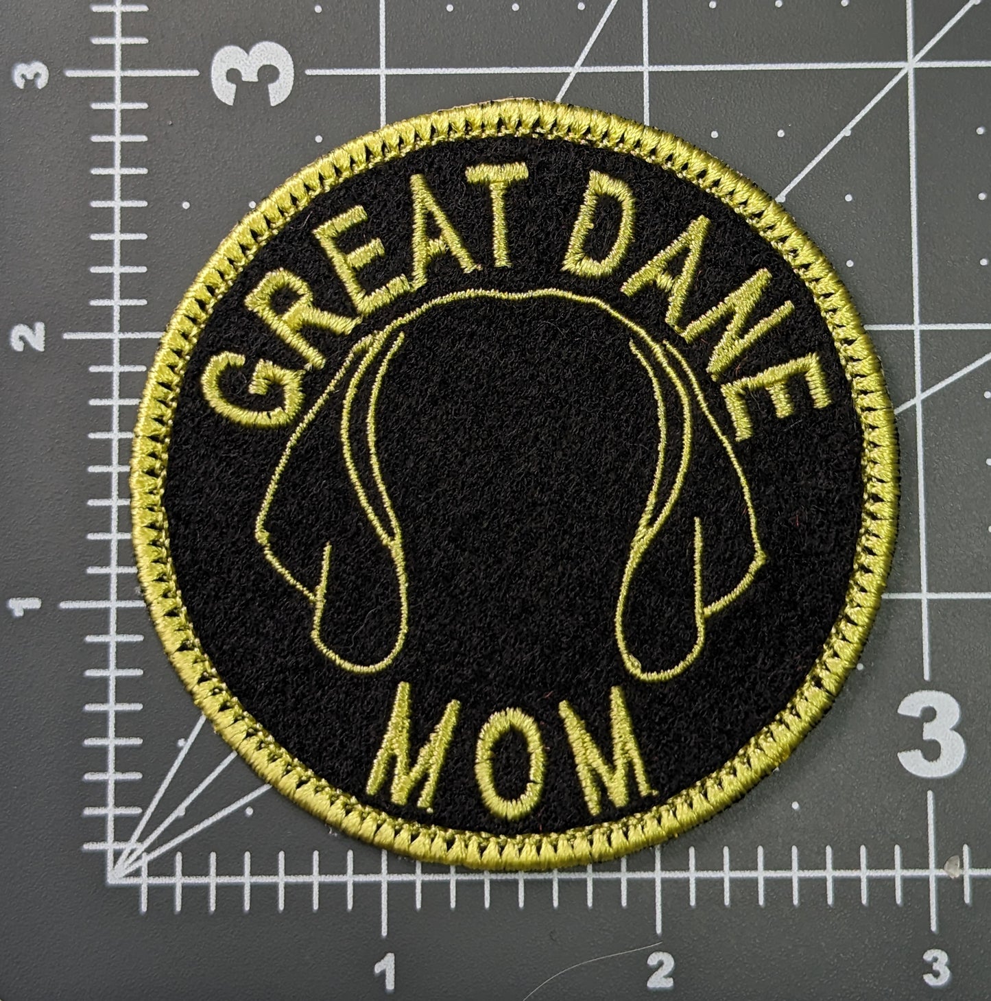 Great Dane Mom Patch - Custom Iron On Or Hook And Loop Backing