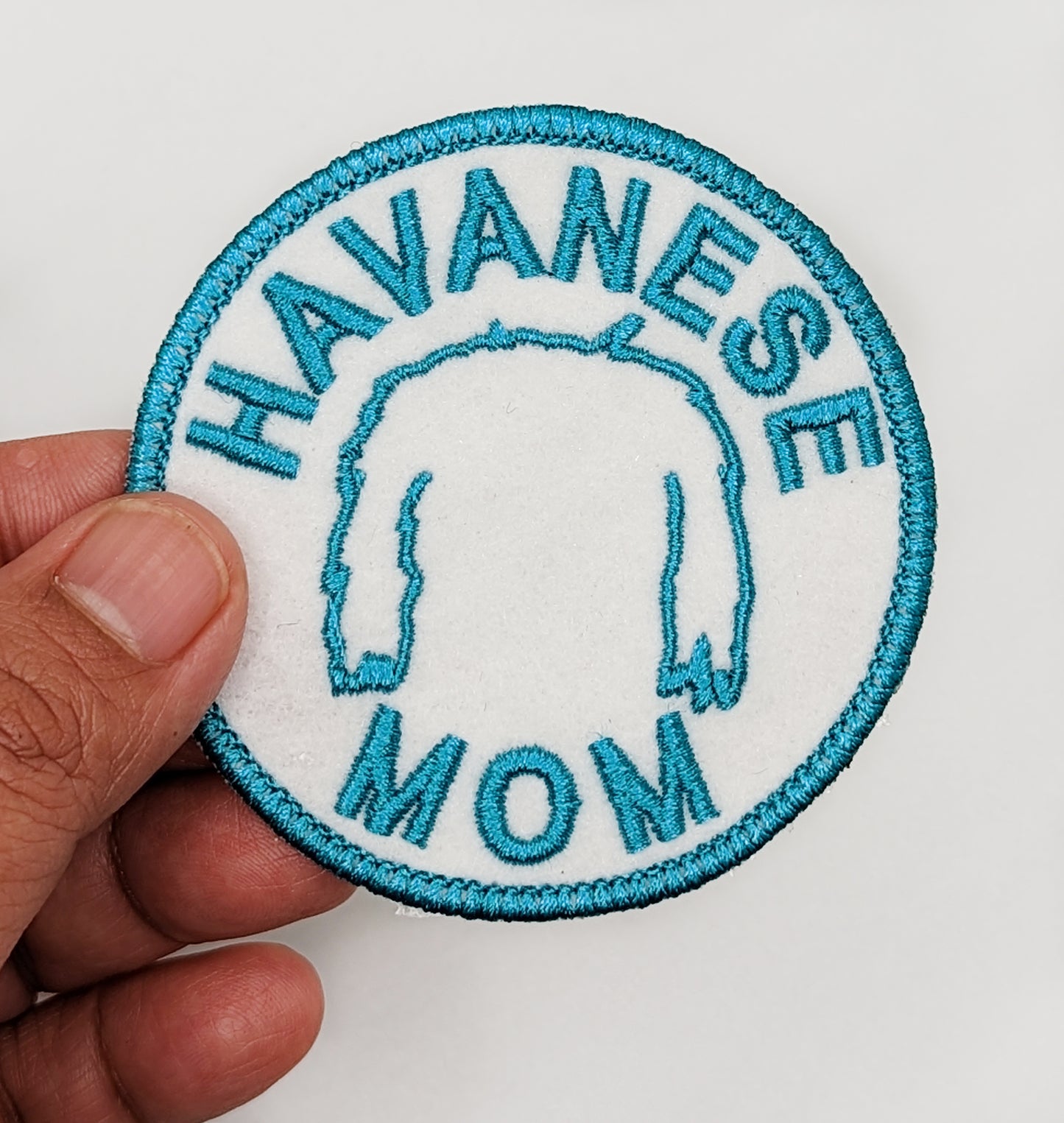 Havanese Mom Patch - Custom Iron On Or Hook And Loop Backing