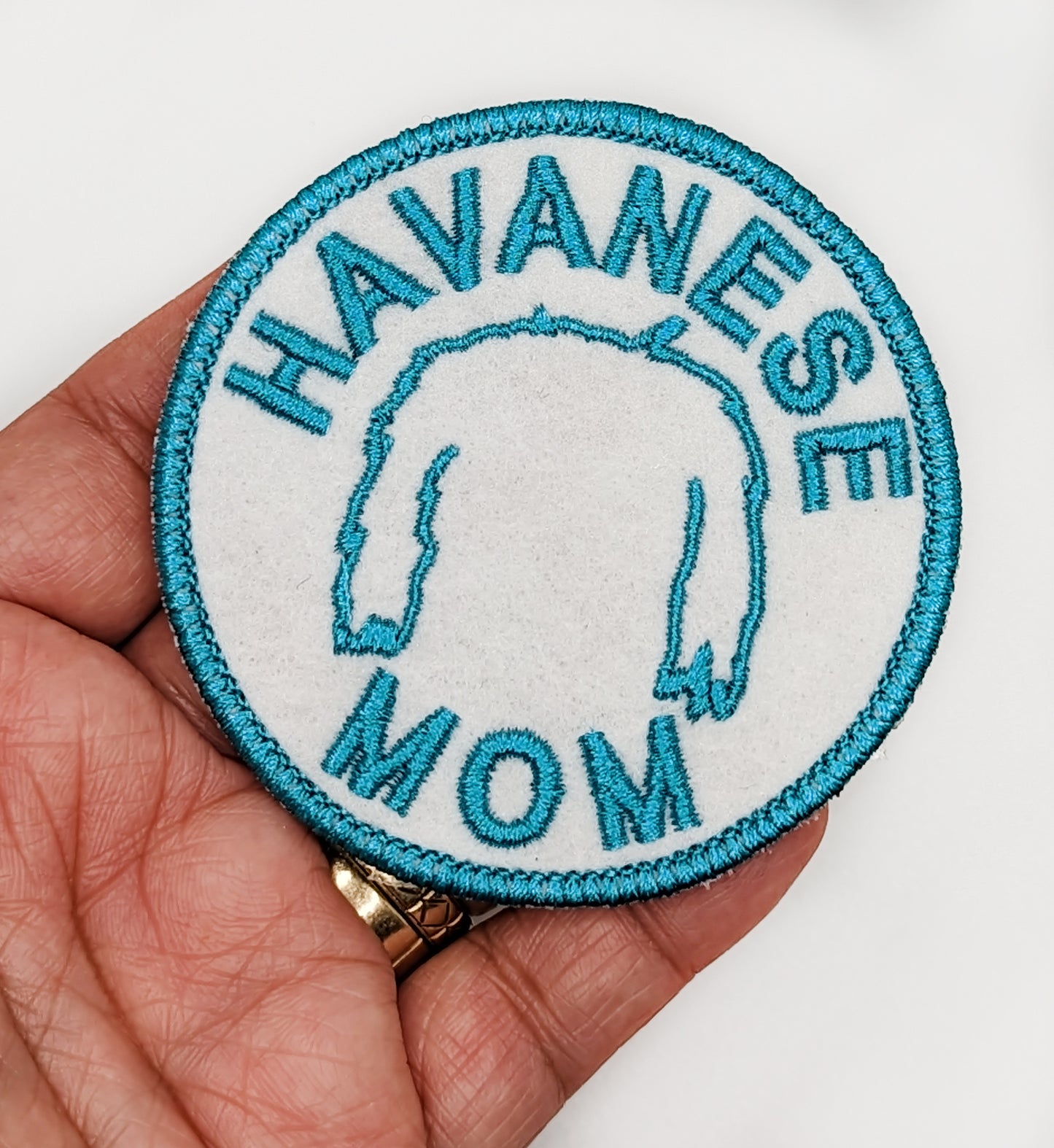 Havanese Mom Patch - Custom Iron On Or Hook And Loop Backing