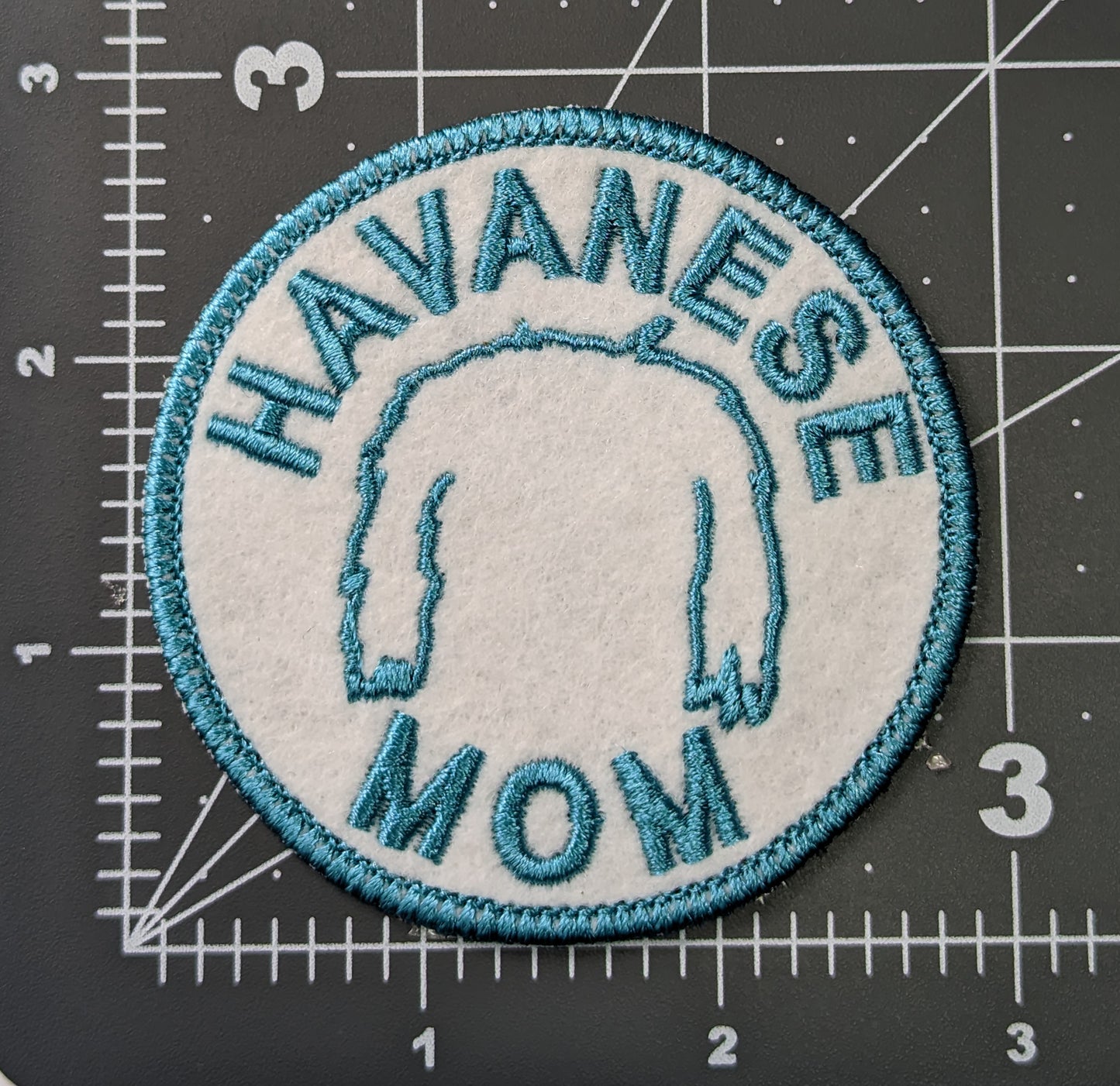 Havanese Mom Patch - Custom Iron On Or Hook And Loop Backing