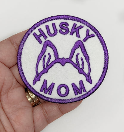 Husky Mom Patch - Custom Iron On Or Hook And Loop Backing