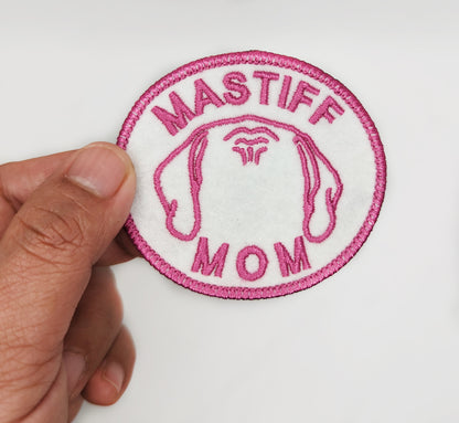 Mastiff Mom Patch - Custom Iron On Or Hook And Loop Backing