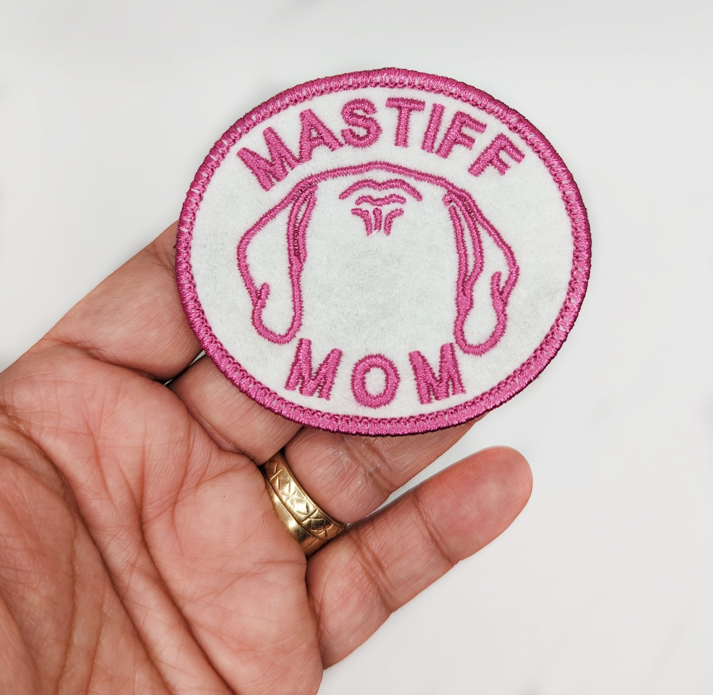 Mastiff Mom Patch - Custom Iron On Or Hook And Loop Backing