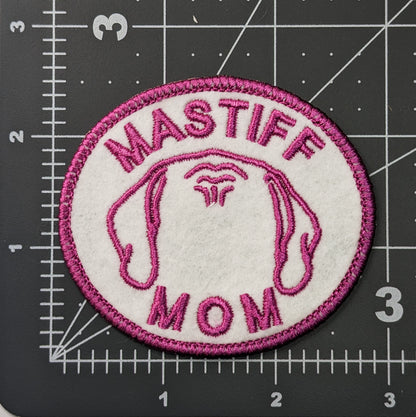 Mastiff Mom Patch - Custom Iron On Or Hook And Loop Backing