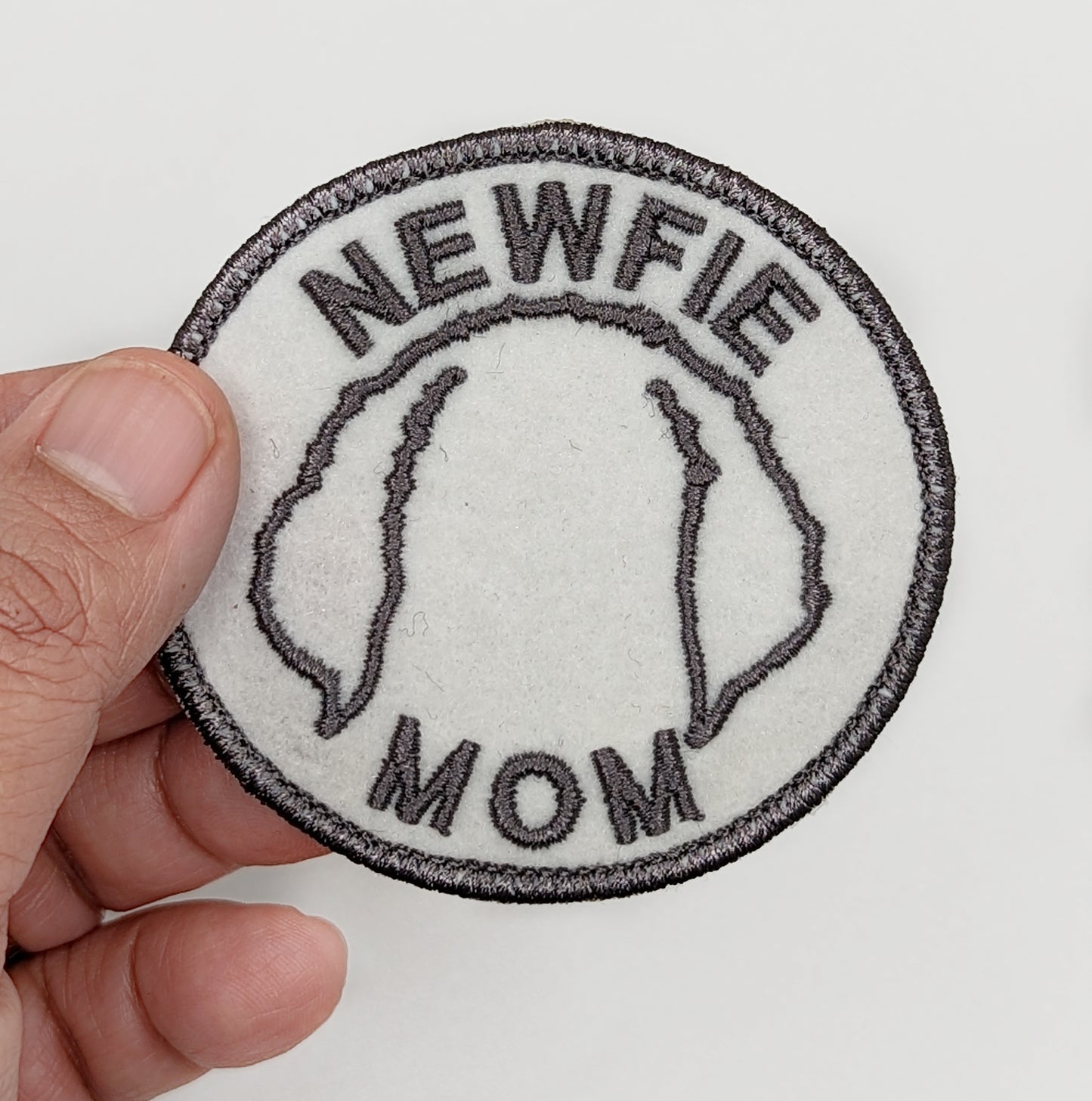 Newfie Mom Patch - Custom Iron On Or Hook And Loop Backing