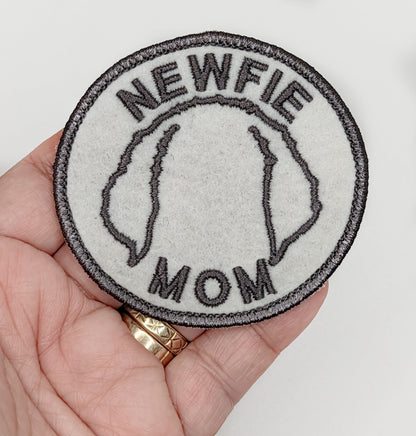 Newfie Mom Patch - Custom Iron On Or Hook And Loop Backing