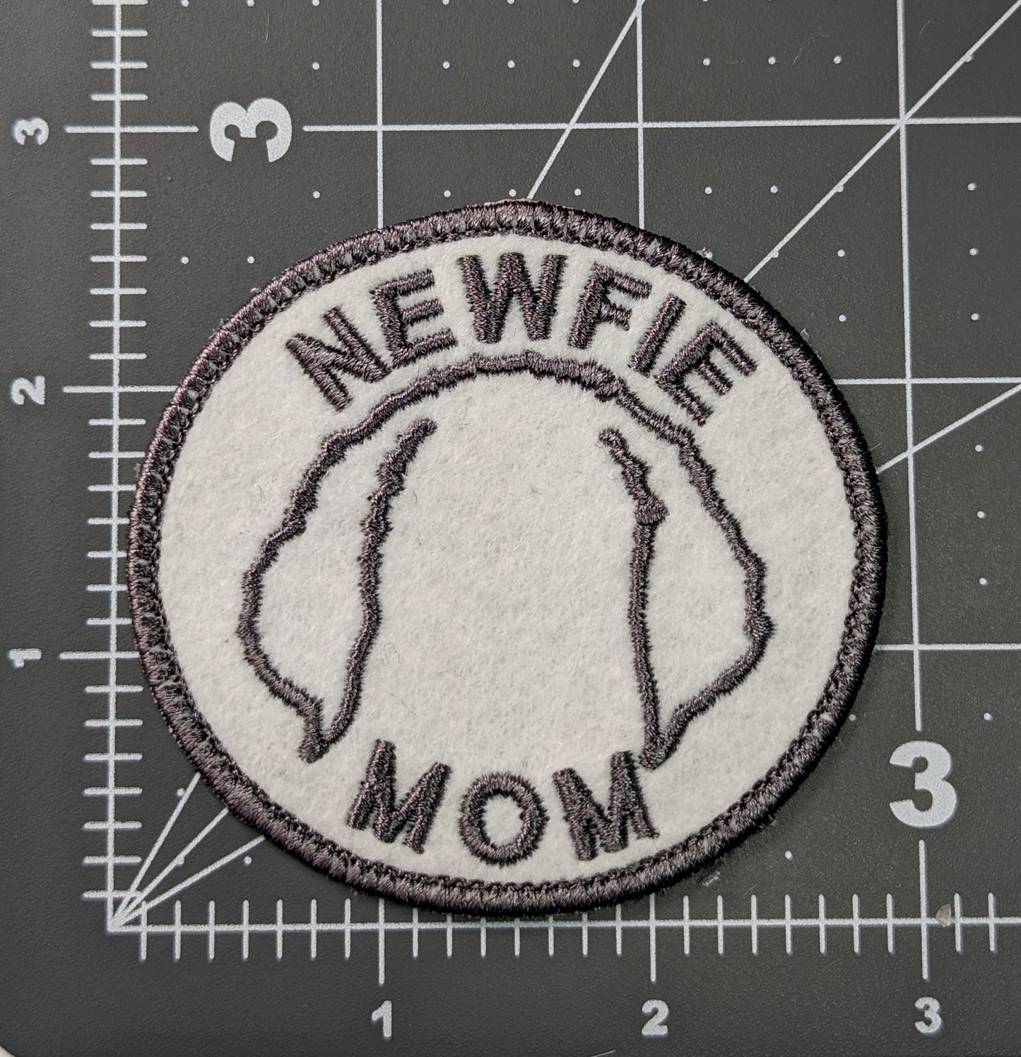 Newfie Mom Patch - Custom Iron On Or Hook And Loop Backing