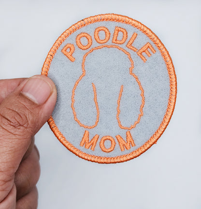 Poodle Mom Patch - Custom Iron On Or Hook And Loop Backing