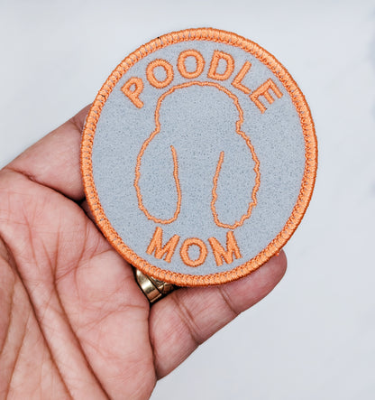 Poodle Mom Patch - Custom Iron On Or Hook And Loop Backing