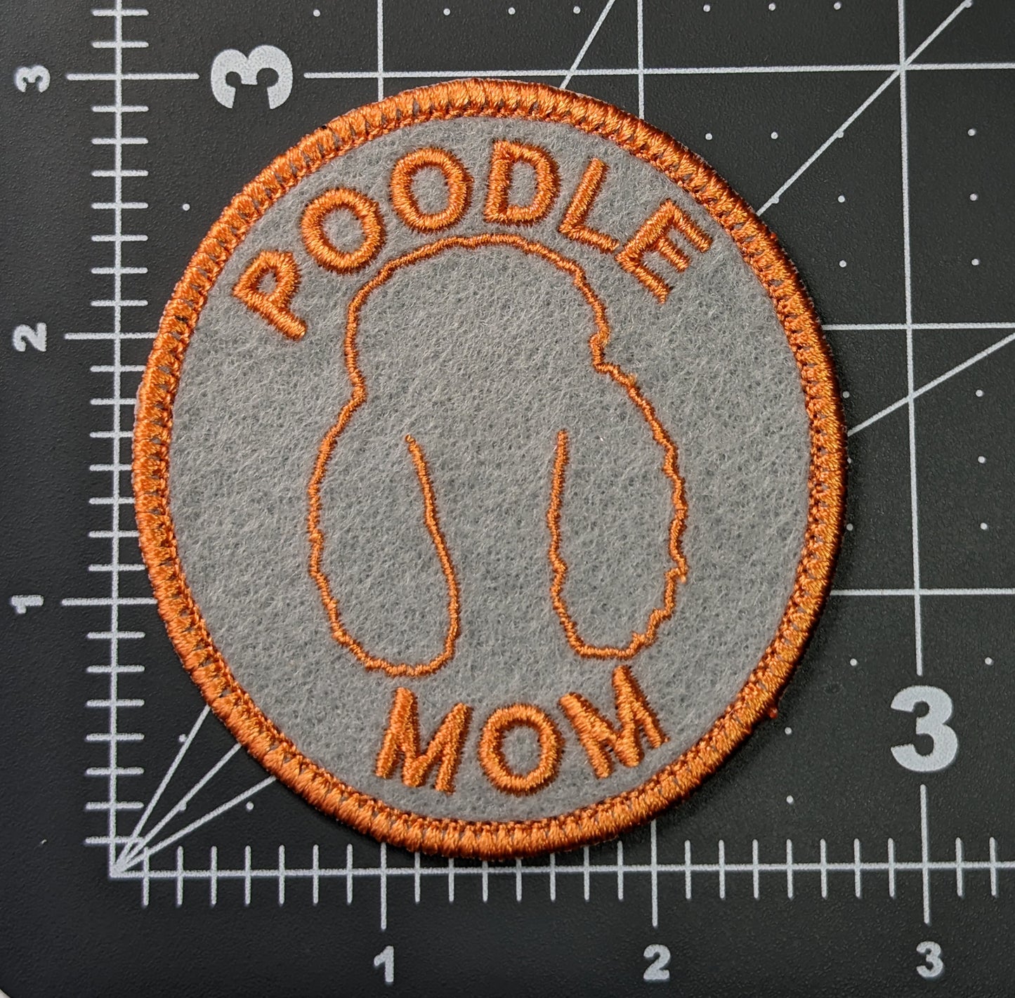 Poodle Mom Patch - Custom Iron On Or Hook And Loop Backing