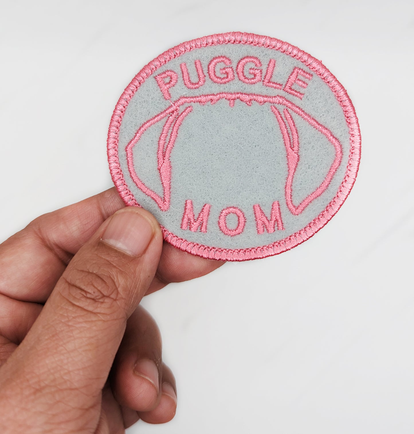 Puggle Mom Patch - Custom Iron On Or Hook And Loop Backing