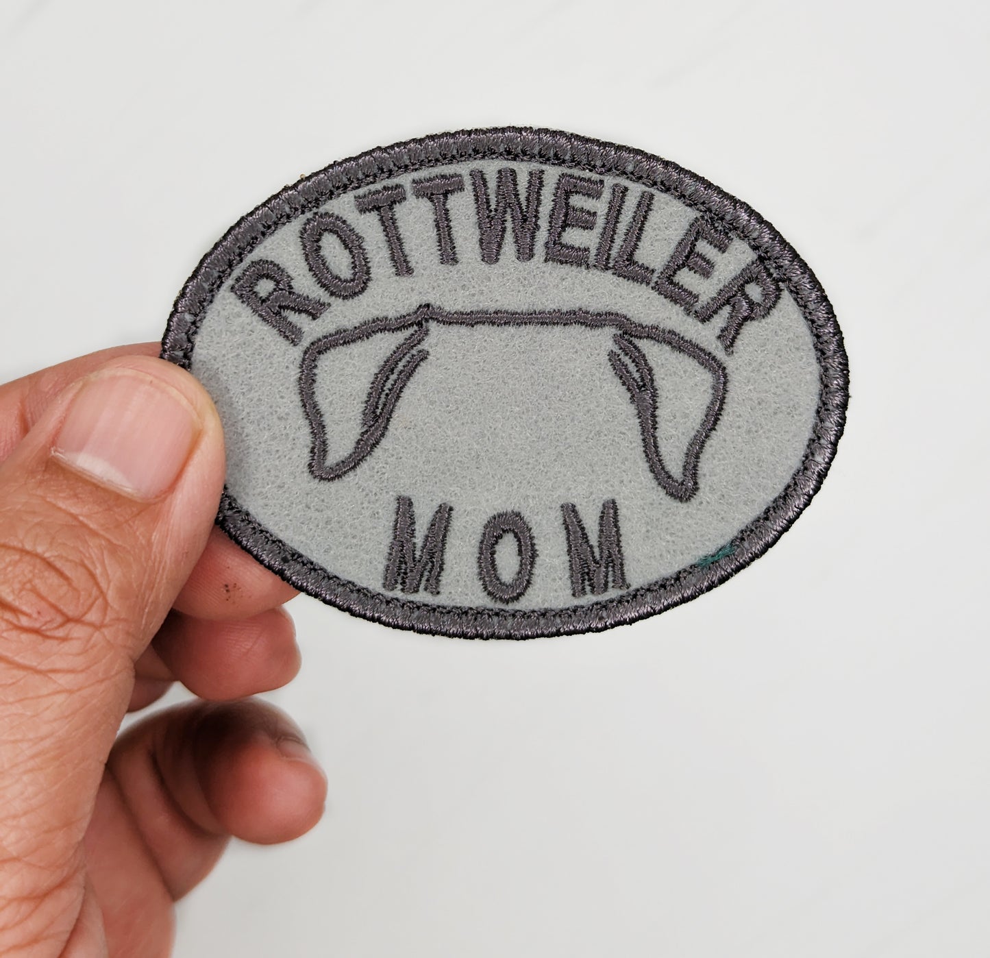 Rottweiler Mom Patch - Custom Iron On Or Hook And Loop Backing